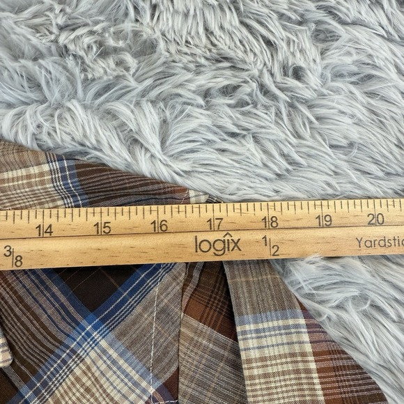 Wrangler Shirt Men's 15.5-35 Plaid VTG Made In USA Pearl Snap Western Cowboy Cut - Picture 3 of 9